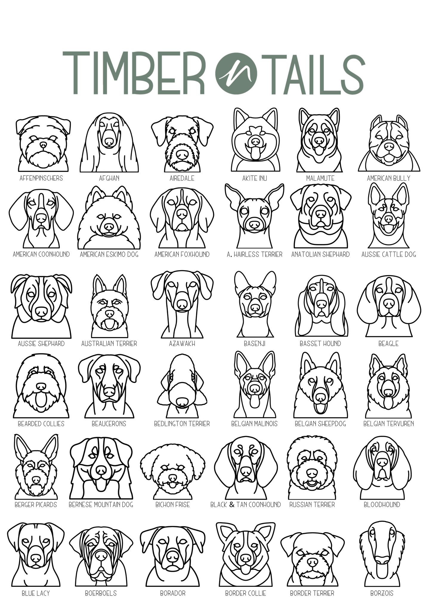 Dog Breed Mandala with Personalisation | 188 breeds available