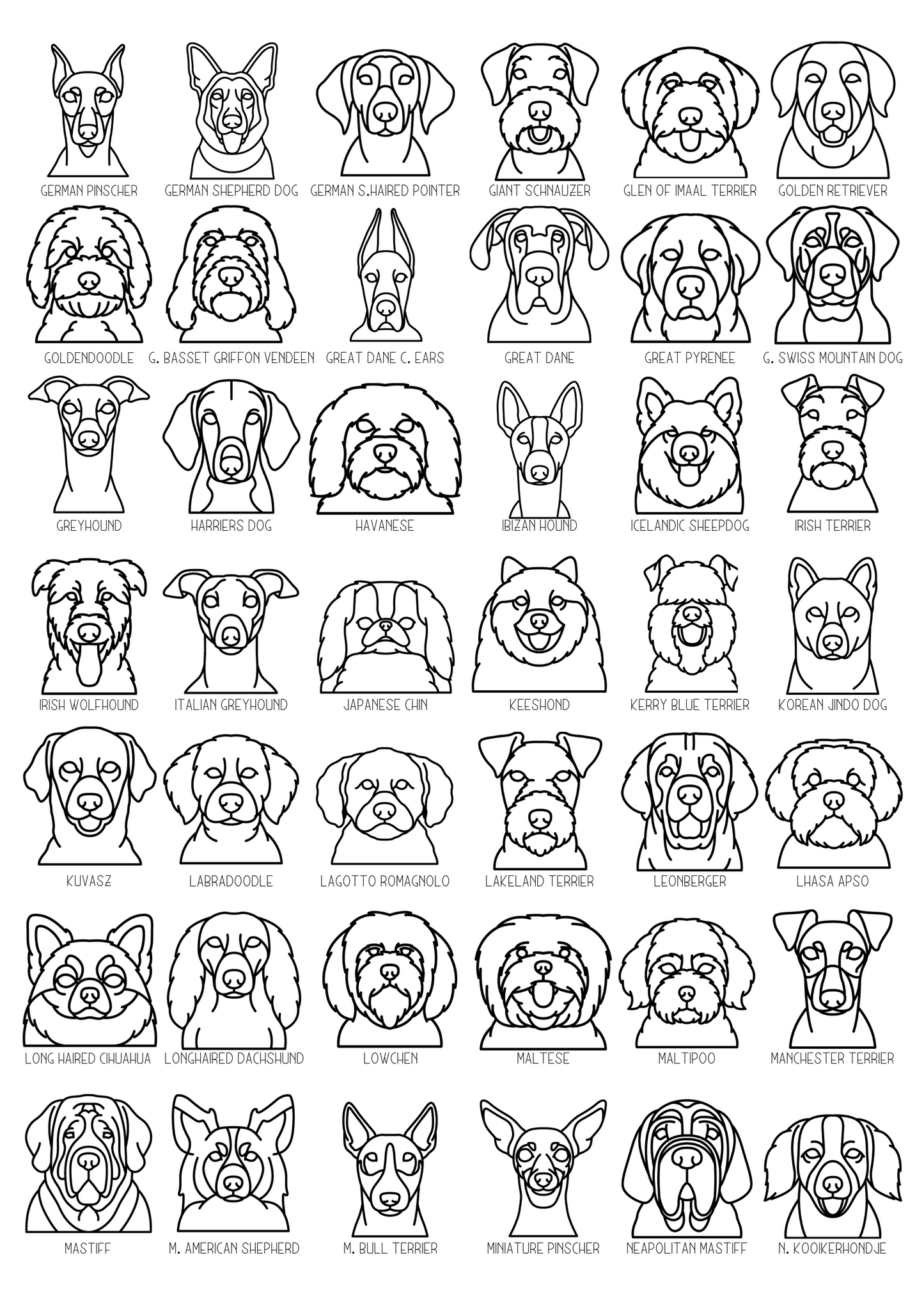 Dog Breed Mandala with Personalisation | 188 breeds available