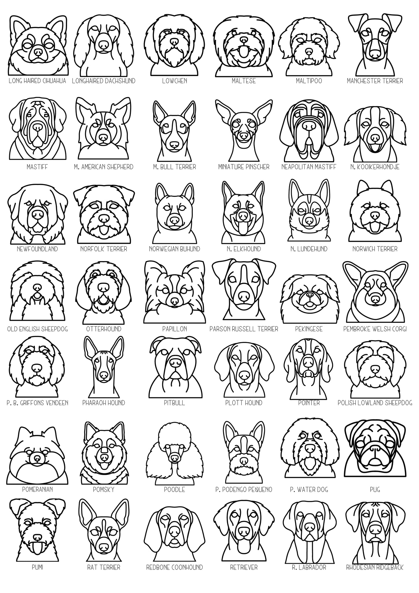 Dog Breed Mandala | 188 breeds available (with frame)