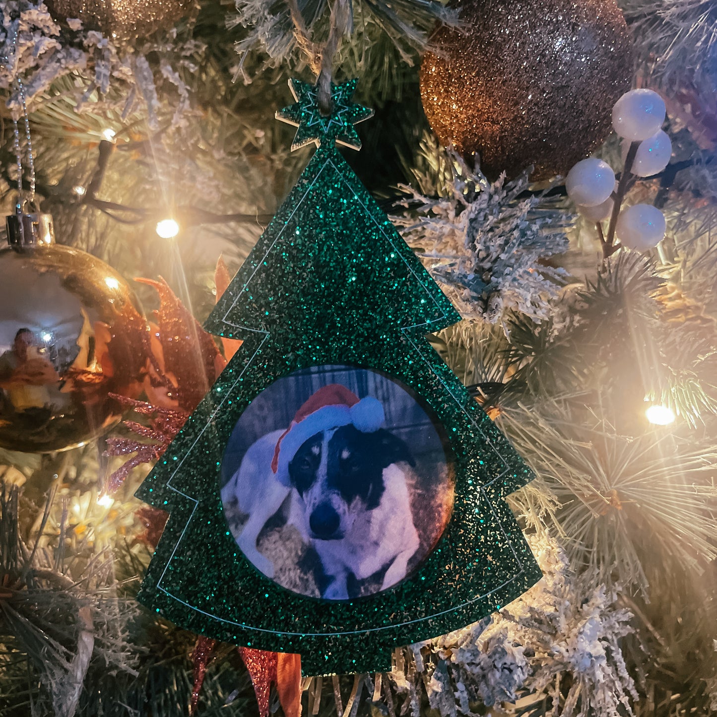 Freestanding / Hanging Christmas Tree Photo Frame Ornament
