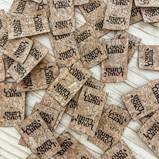 Cork Fabric Tag - Sew on 24mm x 40mm